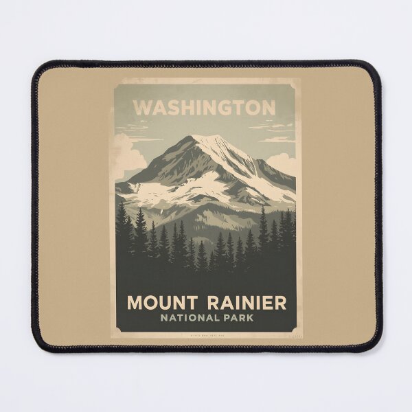 Item preview, A Vintage Travel Art of the Mount Rainier National Park - Washington  designed and sold by GoodOldVintage.
