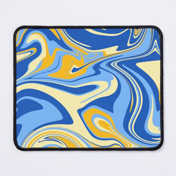 Item preview, Blue Yellow Abstract Fluid Marble Pattern designed and sold by CharmingArt23.