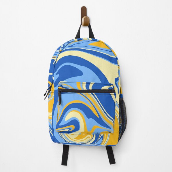 Item preview, Blue Yellow Abstract Fluid Marble Pattern designed and sold by CharmingArt23.