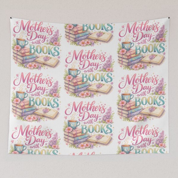 Item preview, Mother’s Day with Books Watercolor Lettering designed and sold by Mirosi-S.