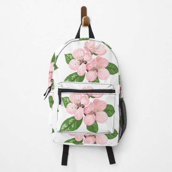 Item preview, Pink Cherry Blossom Flowers with Green Leaves - Elegant Floral Art Print designed and sold by DesignArtist.ia.