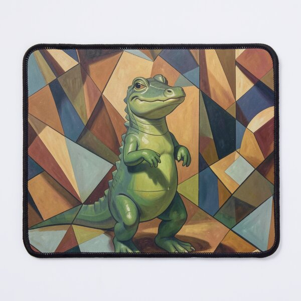 Item preview, Cubist Green Crocodile Standing Abstract Art designed and sold by Bloomkept.