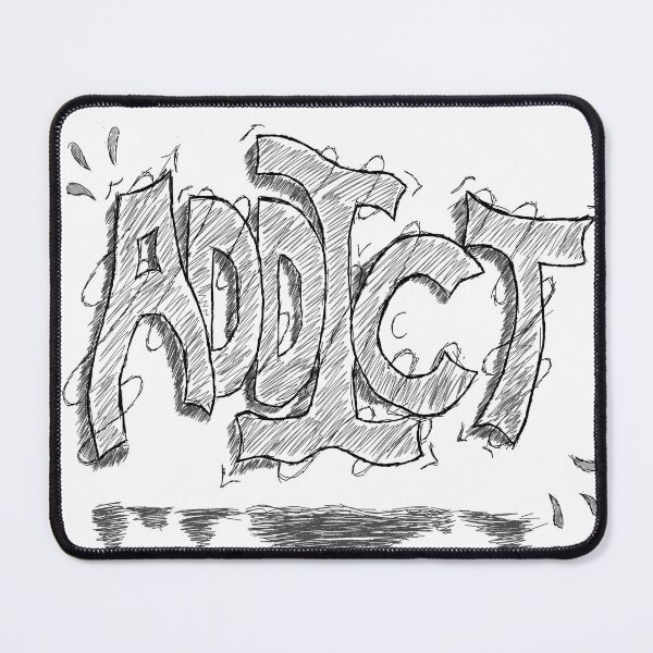 Item preview, Messy Hand Drawn Text Art "Addict" designed and sold by rAaNDOMUser.