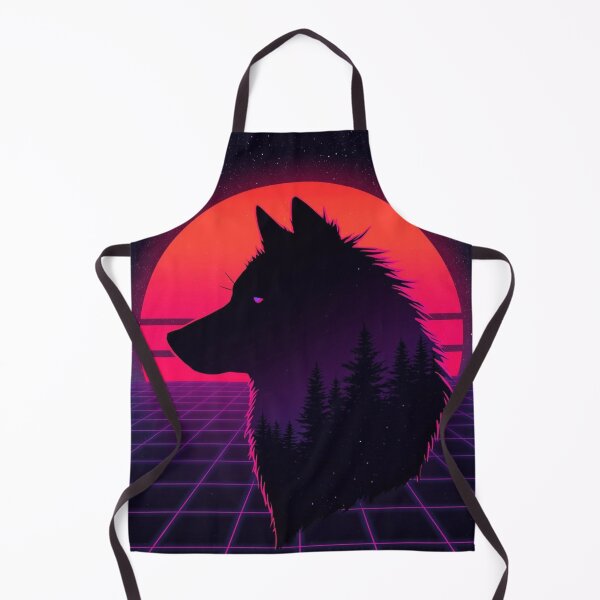 Artikelvorschau, Retro 80er Synthwave Wolf Sonnenuntergangssilhouette entworfen und verkauft von Concrete Calm.