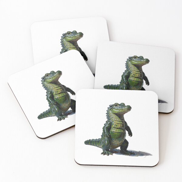 Item preview, Small Green Crocodile Oil Painting Portrait designed and sold by Bloomkept.