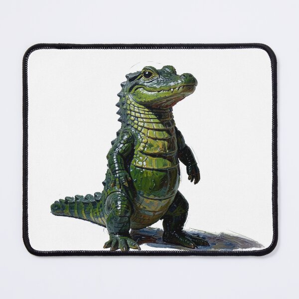 Item preview, Small Green Crocodile Oil Painting Portrait designed and sold by Bloomkept.