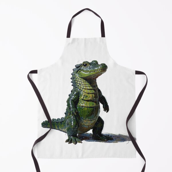 Item preview, Small Green Crocodile Oil Painting Portrait designed and sold by Bloomkept.