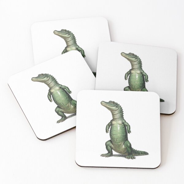 Item preview, Naturalist Illustration of a Standing Green Crocodile designed and sold by Bloomkept.
