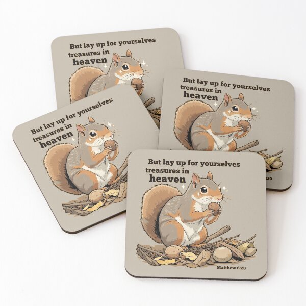 Item preview, But Lay Up Treasures in Heaven – Cute Squirrel Manga Art designed and sold by lbgearhart.