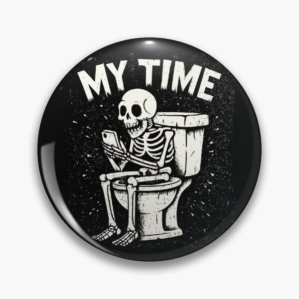 Item preview, My Time Skeleton Toilet Phone Funny Dark Humor Design designed and sold by CLUB SODA KID DESIGNS.