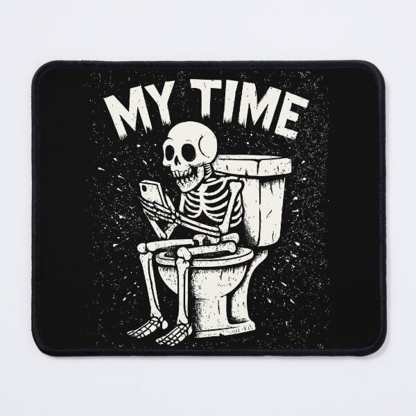 Item preview, My Time Skeleton Toilet Phone Funny Dark Humor Design designed and sold by CLUB SODA KID DESIGNS.
