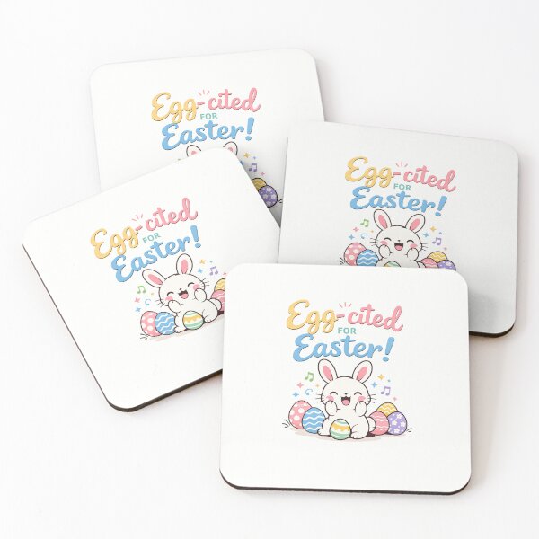 Item preview, Egg-cited for Easter | Cute Happy Bunny Easter Design designed and sold by Shanker-studio.