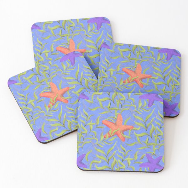 Item preview, Underwater seaweed and starfish Baby Blue Background designed and sold by NaliniLe.