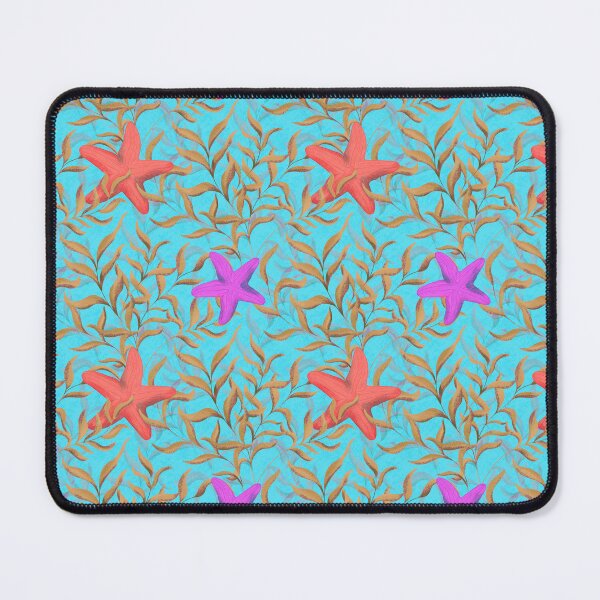 Item preview, Underwater seaweed and starfish Neon Blue Background designed and sold by NaliniLe.