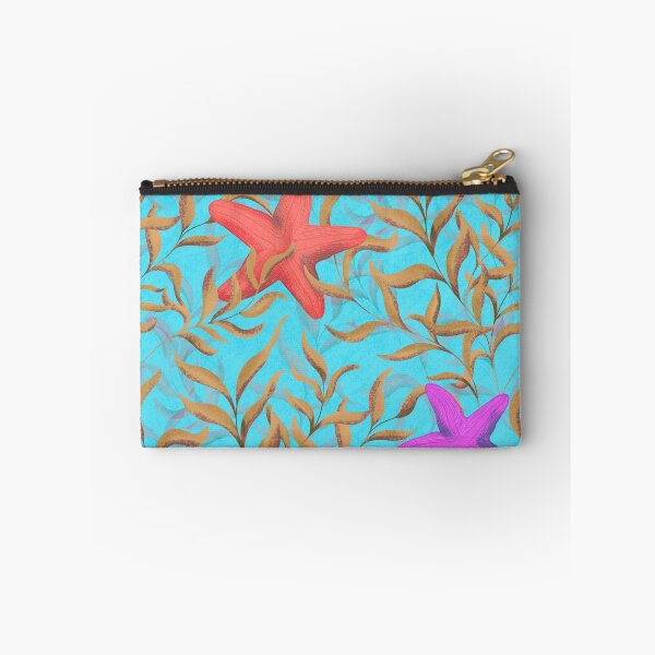 Item preview, Underwater seaweed and starfish Neon Blue Background designed and sold by NaliniLe.