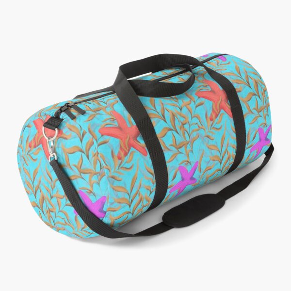 Item preview, Underwater seaweed and starfish Neon Blue Background designed and sold by NaliniLe.