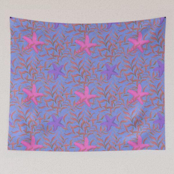 Item preview, Underwater seaweed and starfish Purple  Background designed and sold by NaliniLe.