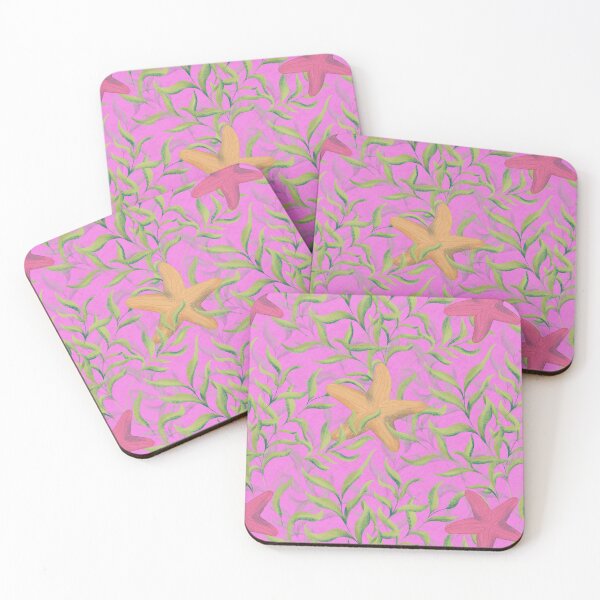 Item preview, Underwater seaweed and starfish Pink  Background designed and sold by NaliniLe.