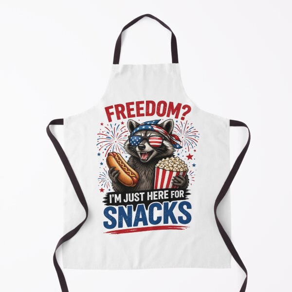 Item preview, Freedom Im Just Here For Snacks Funny Raccoon 4th of July Patriotic Trash Panda designed and sold by CozyRetirementGifts.