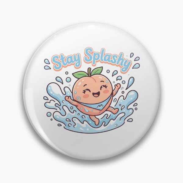 Aperçu de l'œuvre Restez éclaboussés – T-shirt mignon mascotte pêche Songkran créée et vendue par Peachito Lab.