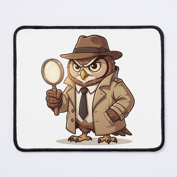 Item preview, Serious Owl Detective In Trench Coat With Magnifying Glass designed and sold by Kvarny.