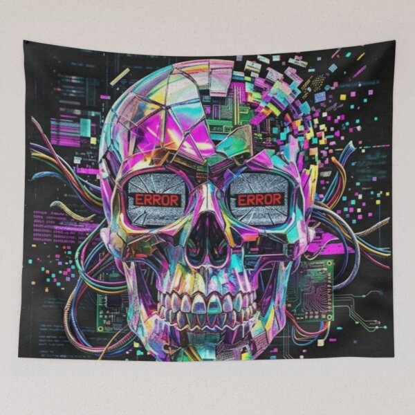 Item preview, System Failure: Digital Glitch Skull designed and sold by JanRizz.