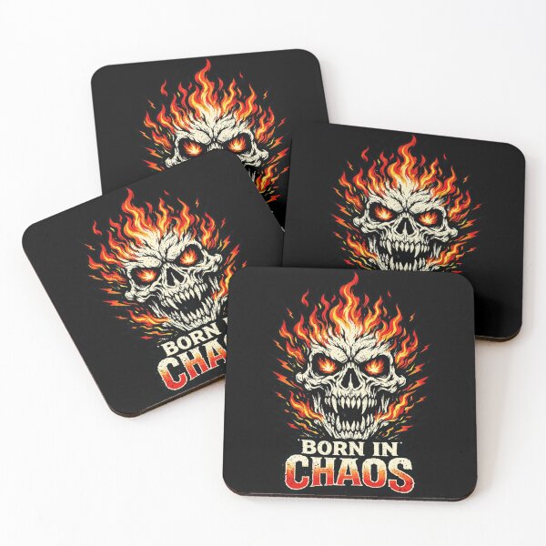 Item preview, Born in Chaos - Flaming Skull designed and sold by SidTastic .