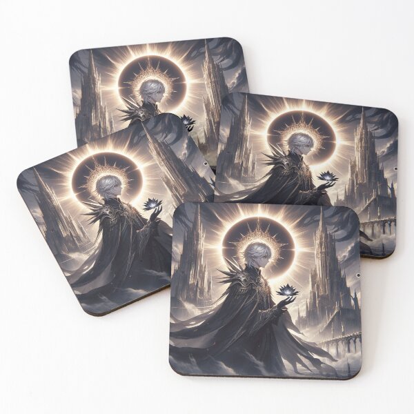 Item preview,  Eclipse of the Dark Lord: Ethereal Anime Prince with Black Lotus in a Gothic Fantasy Realm designed and sold by MouradStudio.