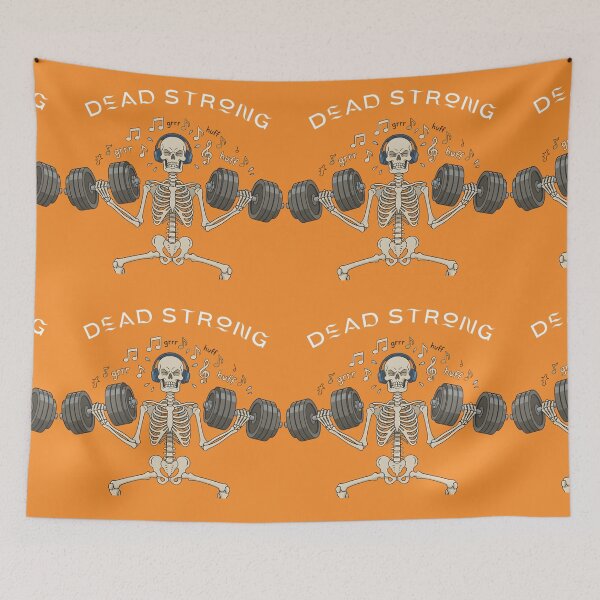 Item preview, Dead Strong Skeleton Gym T-Shirt – Funny Weightlifting Skull Workout Graphic Tee designed and sold by Raw Tigers.