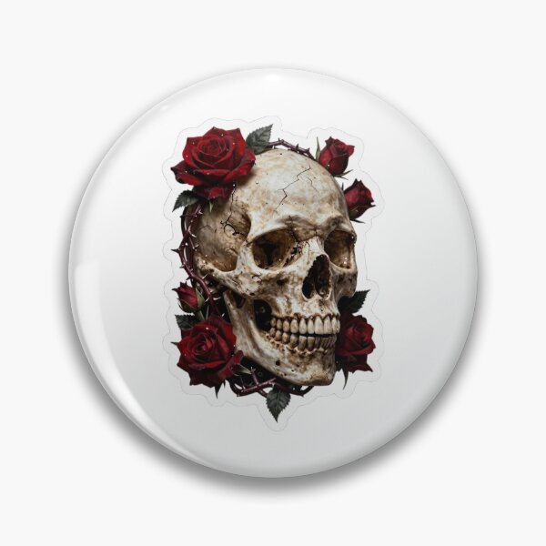 Item preview, rose skull sticker designed and sold by The-ArtDen-1.