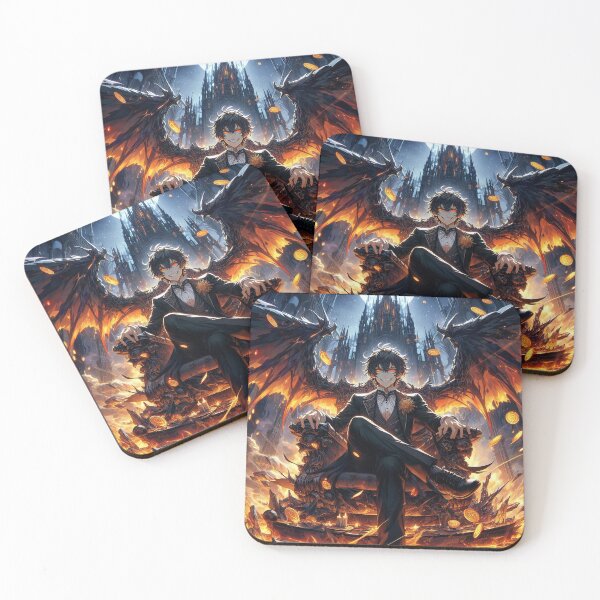 Item preview, Overlord of the Abyss: Dark Anime Prince on a Flaming Throne in a Gothic Domain designed and sold by MouradStudio.