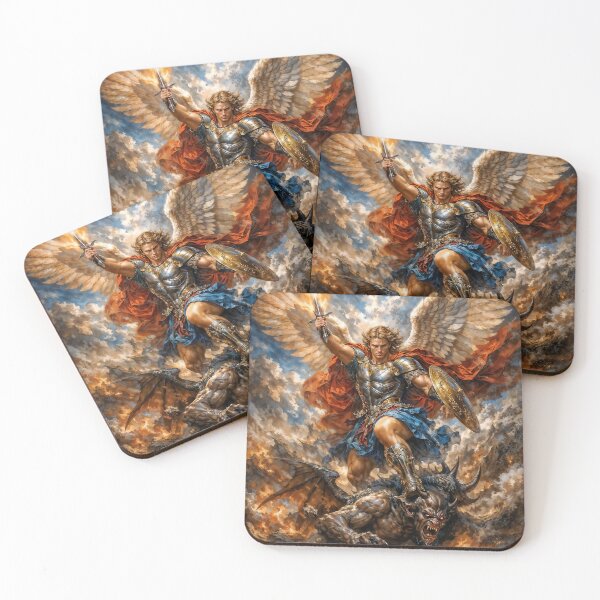 Item preview, Divine Warrior Archangel Michael fighting Satan designed and sold by AliceWhiteDF.