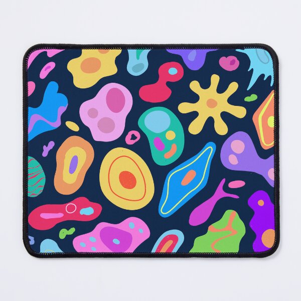 Item preview, Vibrant Organic Shapes Print - Colorful Abstract Blobs on Navy designed and sold by KojourinArt.
