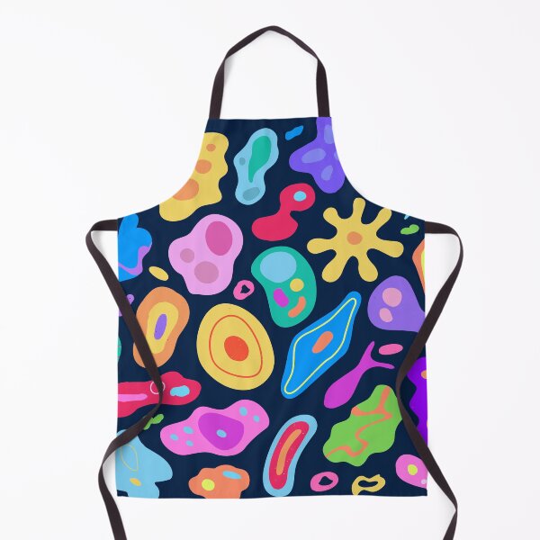Item preview, Vibrant Organic Shapes Print - Colorful Abstract Blobs on Navy designed and sold by KojourinArt.