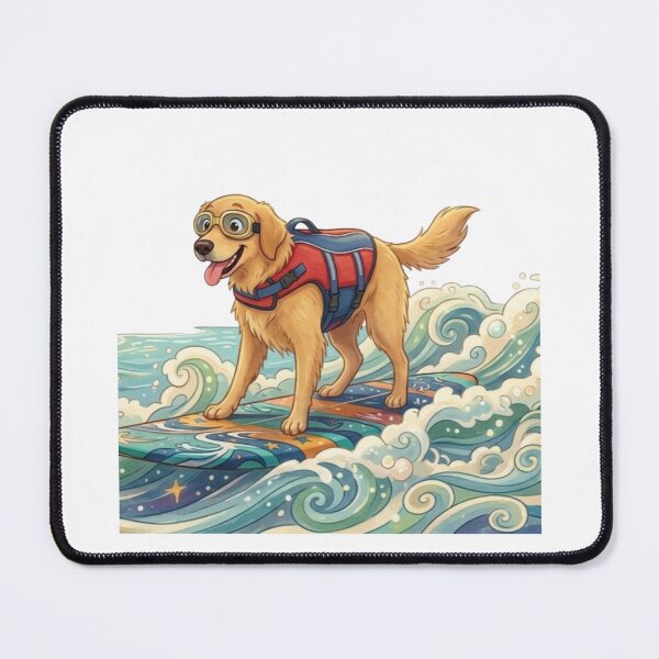 Item preview, Golden Retriever Ocean Adventure Illustration designed and sold by KrisGraphic45.