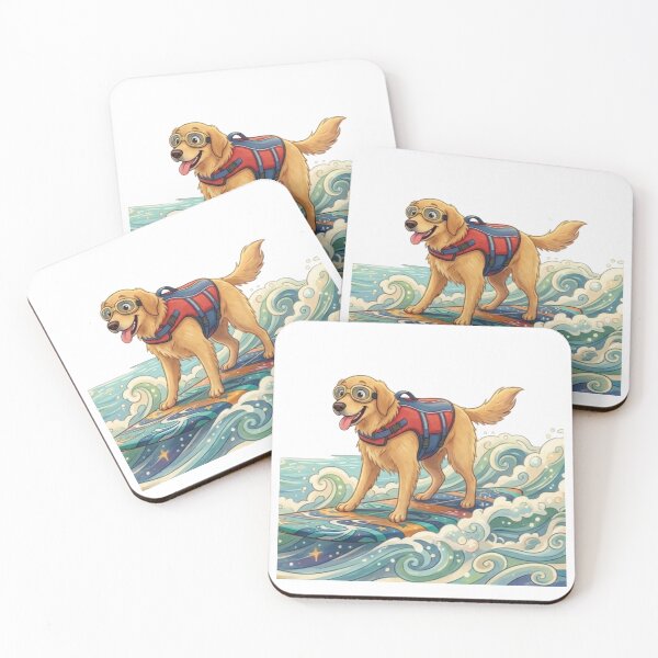 Item preview, Golden Retriever Ocean Adventure Illustration designed and sold by KrisGraphic45.
