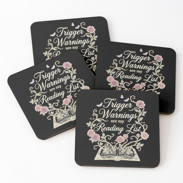 Item preview, Trigger Warnings Are My Reading List Gothic Bookish Design designed and sold by Seeding Serendipity.