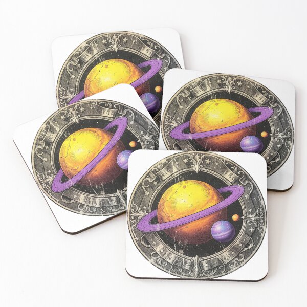Item preview, Vintage Badge Cosmic Planet with Purple Ring designed and sold by Bloomkept.