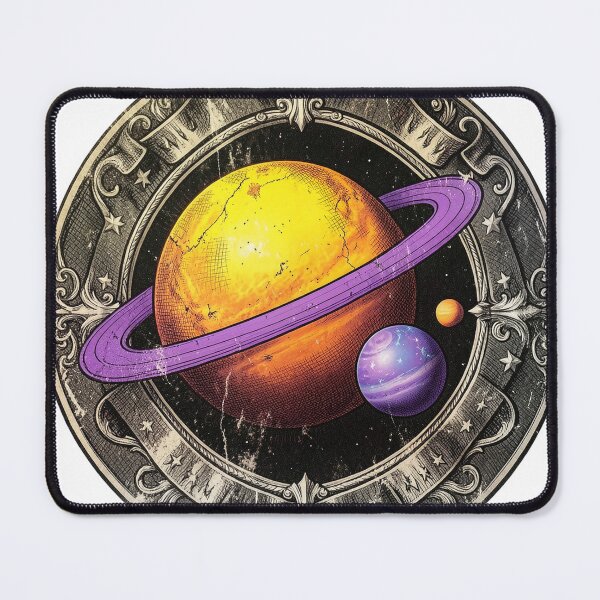 Item preview, Vintage Badge Cosmic Planet with Purple Ring designed and sold by Bloomkept.