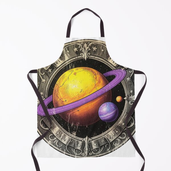 Item preview, Vintage Badge Cosmic Planet with Purple Ring designed and sold by Bloomkept.