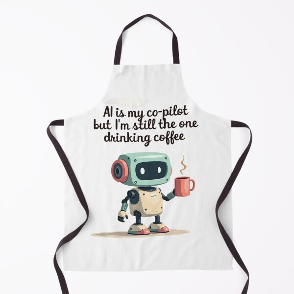 Item preview, Cute AI Robot Coffee Break - My Co-Pilot Needs Caffeine designed and sold by TS68.