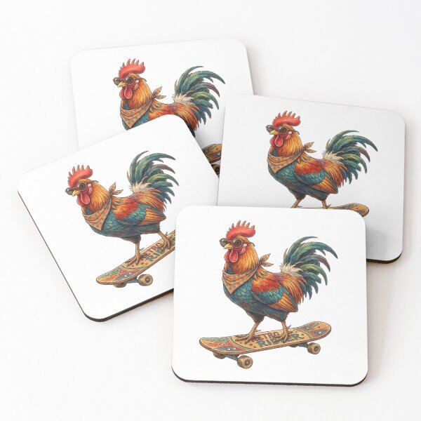 Item preview, A Funky Skateboarding Rooster Illustration designed and sold by KrisGraphic45.