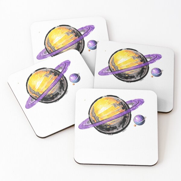 Item preview, Zen Sumi-e Cosmic Planet with Purple Ring designed and sold by Bloomkept.
