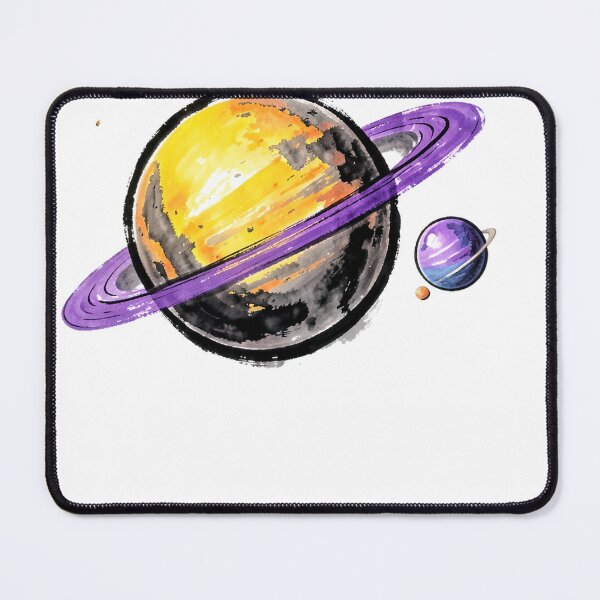 Item preview, Zen Sumi-e Cosmic Planet with Purple Ring designed and sold by Bloomkept.