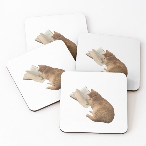 Item preview, cat reading book designed and sold by mikrocosmox.
