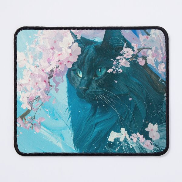 Item preview, Black Cat Impressionist Oil Painting Vibrant Pink Flowers Palette Knife Texture Impasto Fine Art Canvas Wall Decor designed and sold by icemanphotos.