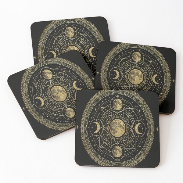 Item preview,  Sacred Geometry Moon Phases Gold Fine Art Print designed and sold by GrowNest.