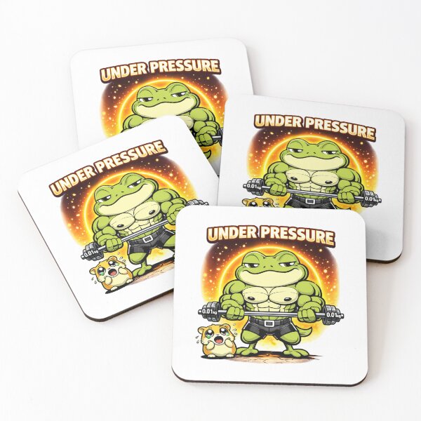Item preview, Under Pressure Frog Gym Shirt – Funny Muscular Frog Lifting Tiny Weights Cartoon Design designed and sold by les3cerises.