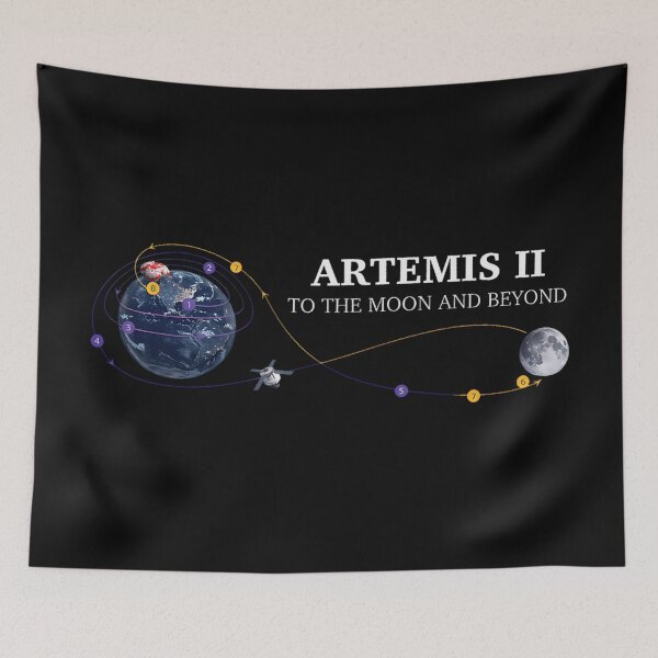 Item preview, Official Artemis II Moon Mission Path Crewed Orion Spacecraft Flight Diagram designed and sold by EricCotanori.