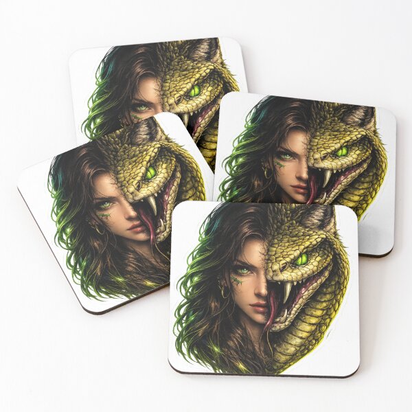 Item preview, Half Woman Half Snake Neon Fusion – Dark Fantasy Streetwear Sticker designed and sold by KrishAuraa.